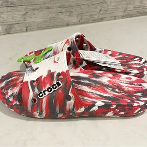 Crocs Men's Classic Marbled Slip-On
NWT Slide Slippers Flame / White Size 10